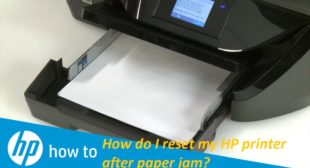 How do I reset my HP printer after paper jam?