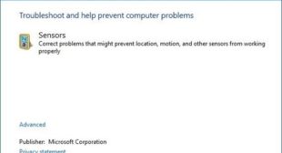 How to Fix Sensor, Motion and Location Problems Using Sensors Troubleshooter