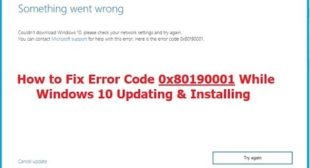 How to Fix 0x80190001 Windows Update Error on Windows 10? – mcafee.com/activate