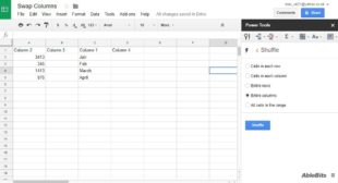 How to Swap the Columns in the Google Sheets